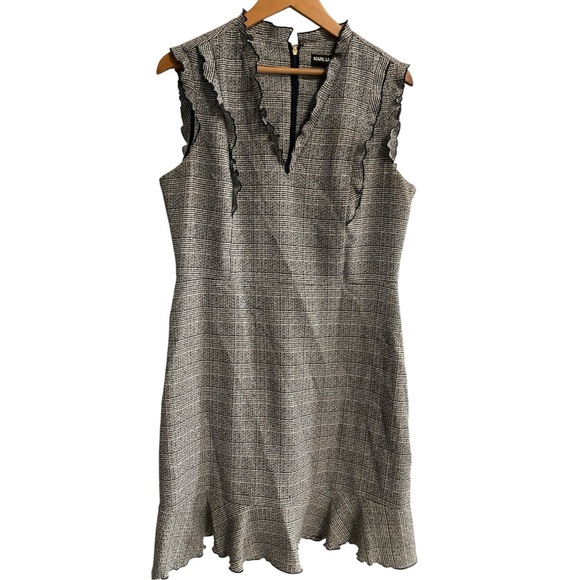Karl Lagerfeld Textured Black and White Dress - Picture 1 of 10